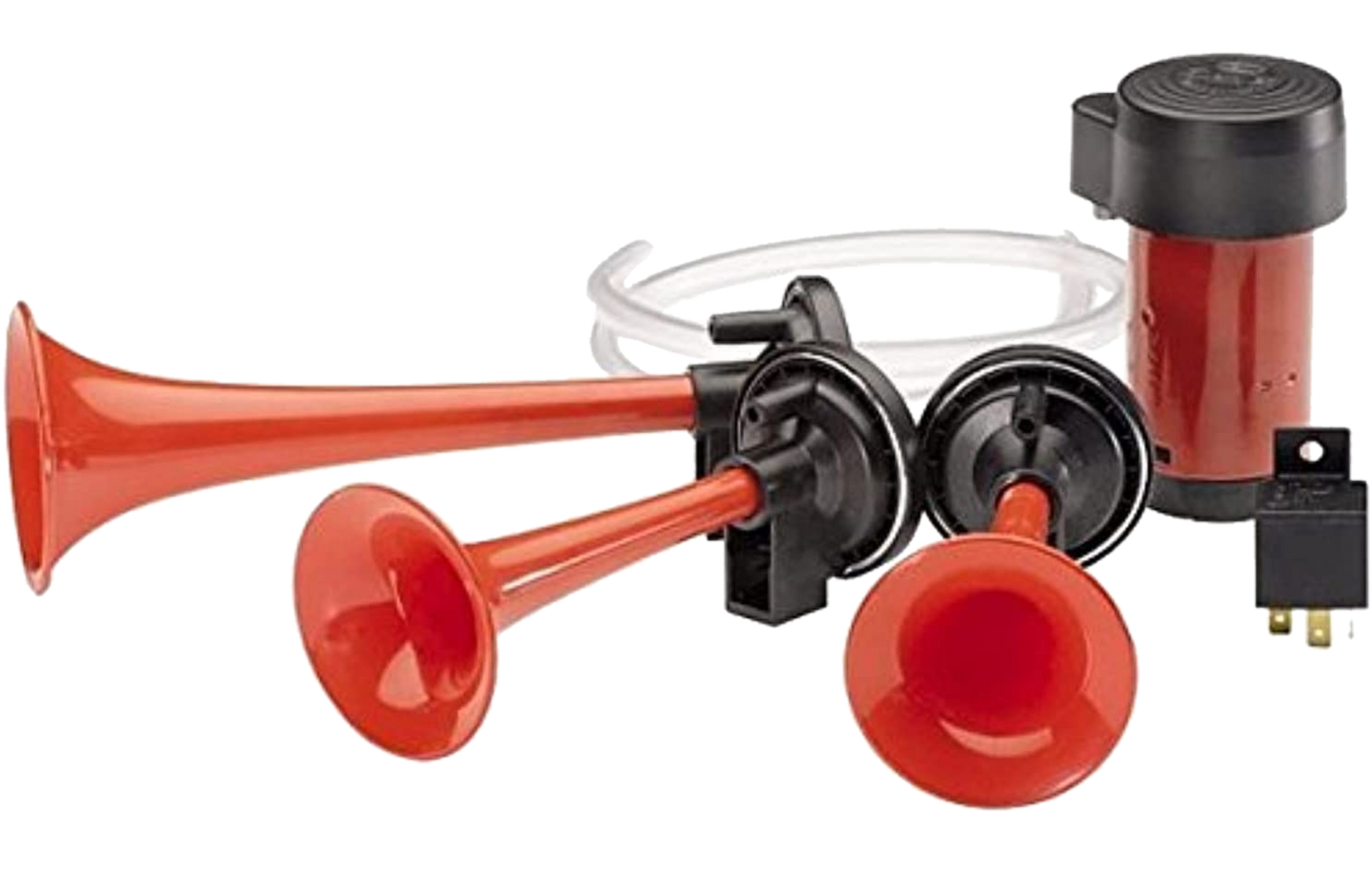 PRESSURE HORN SET OF 3 W/PRESSURE MOTOR 12V OEM New Holland - Set of 3 Pressure Horns with Motor